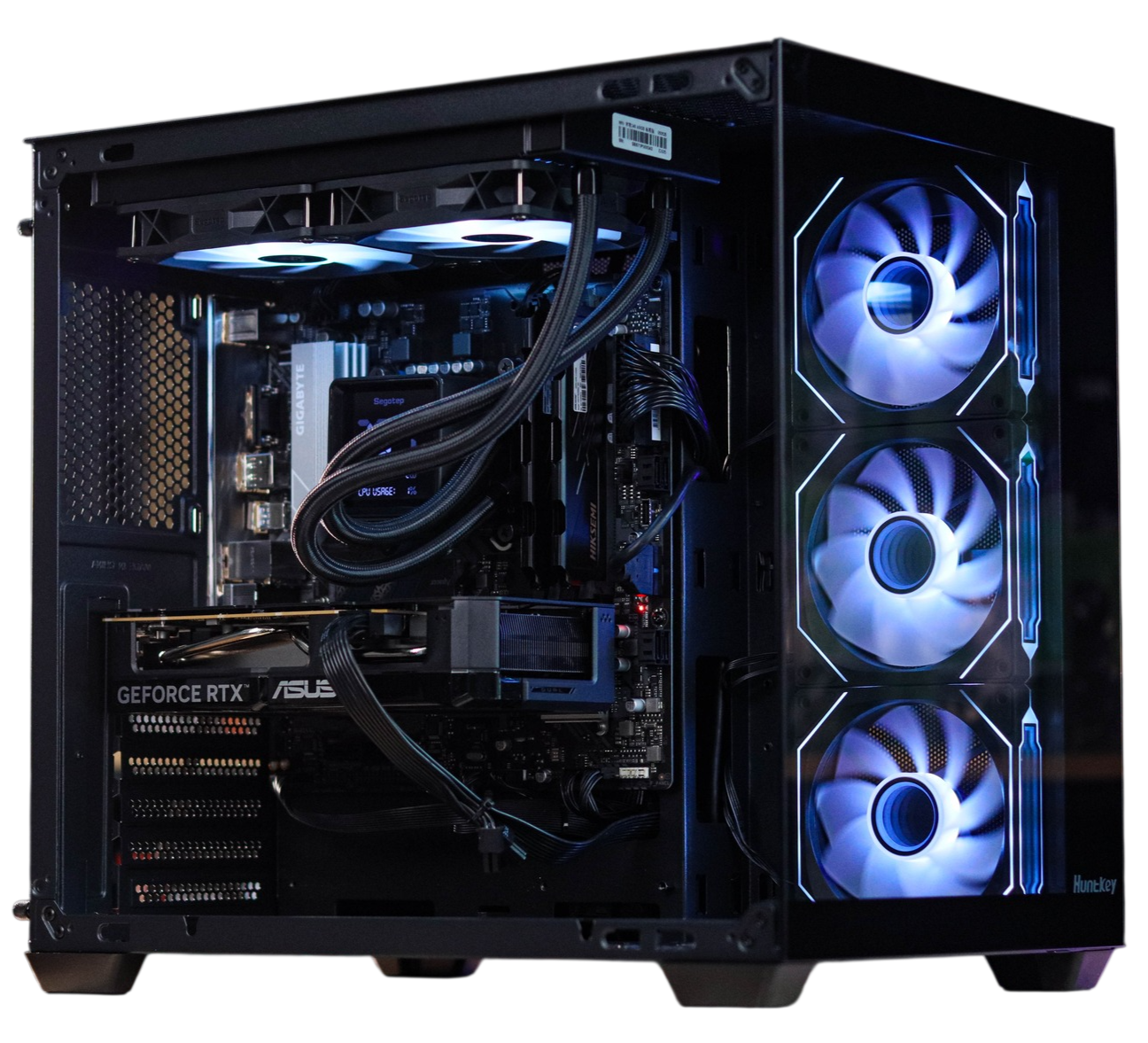 CASE HUNTKEY S980 BLACK + 3 Fan (ATX)