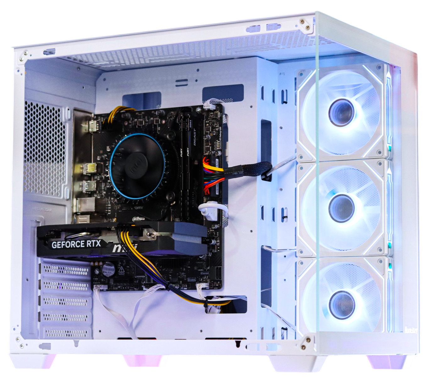 CASE HUNTKEY S980 WHITE + 3 Fan (ATX)