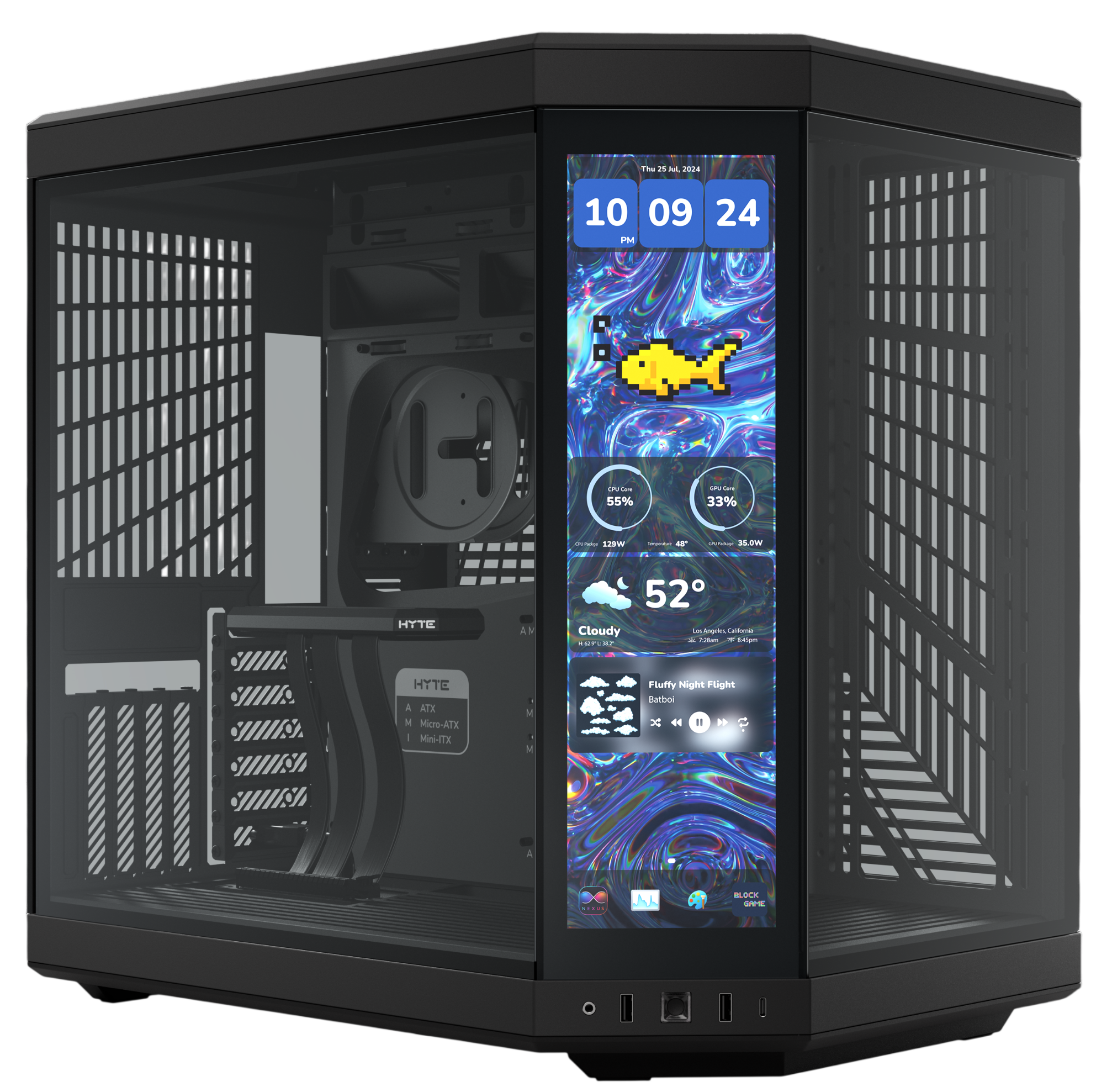 CASE HYTE Y70 TOUCH BLACK/BLACK