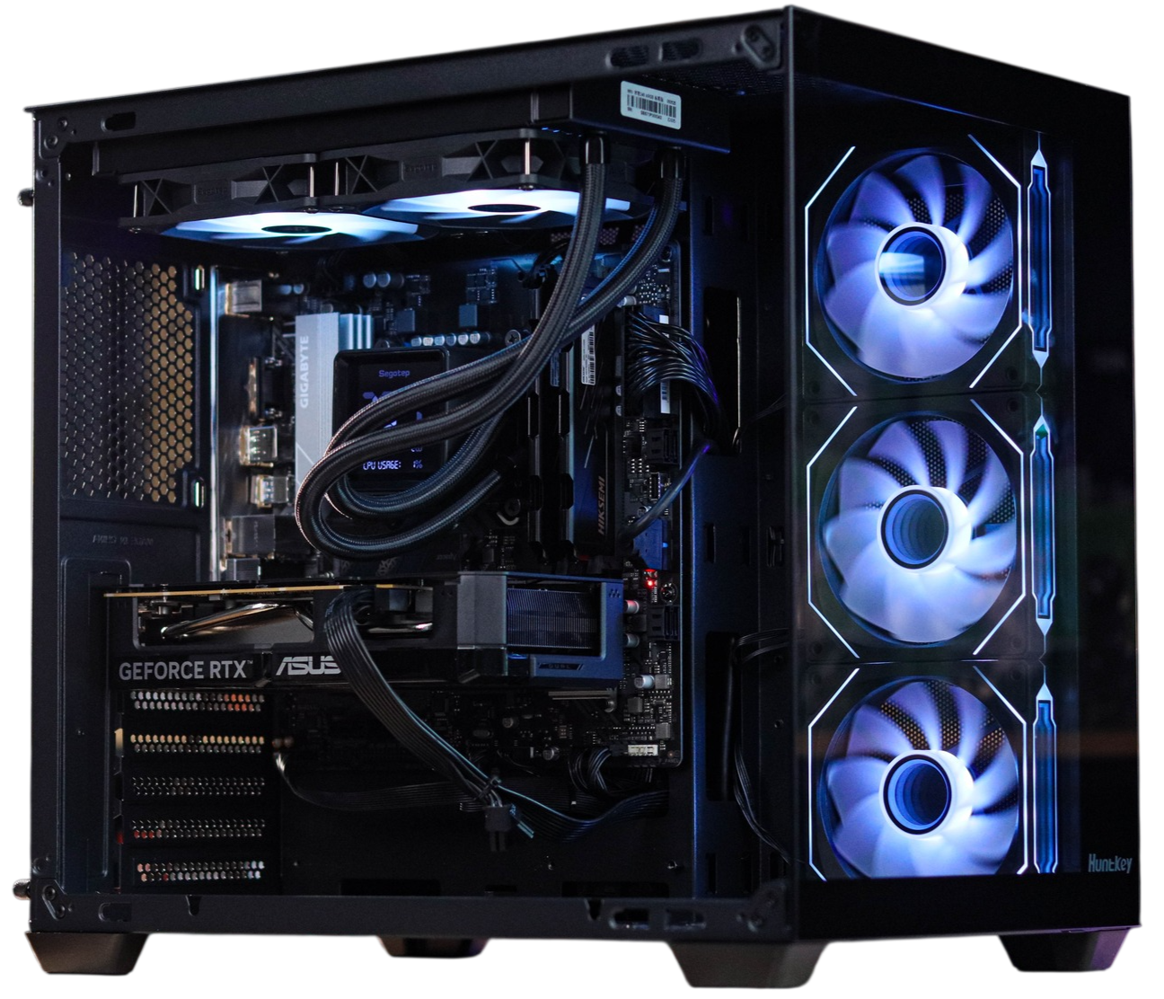CASE HUNTKEY S980 BLACK + 3 Fan (ATX)