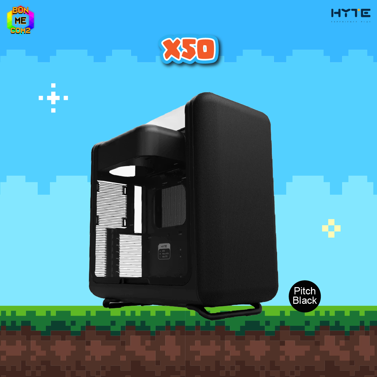 CASE HYTE X50 TG BLACK (NO FAN)