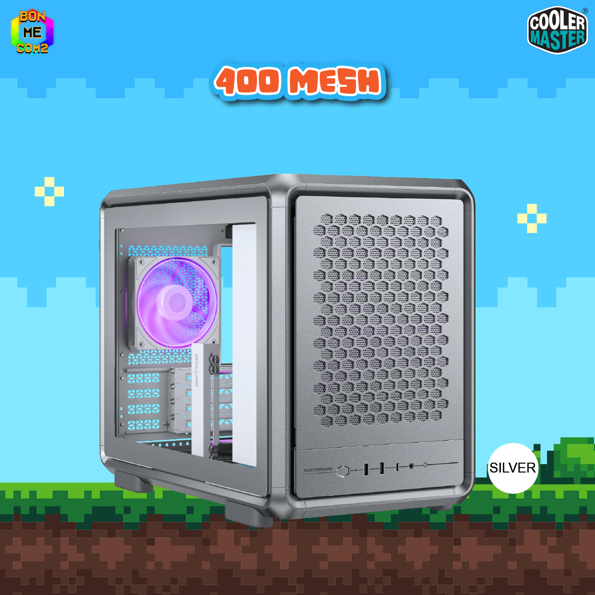 CASE COOLER MASTER MASTERFRAME 400 MESH SILVER (พัดลมเคส1ตัว)